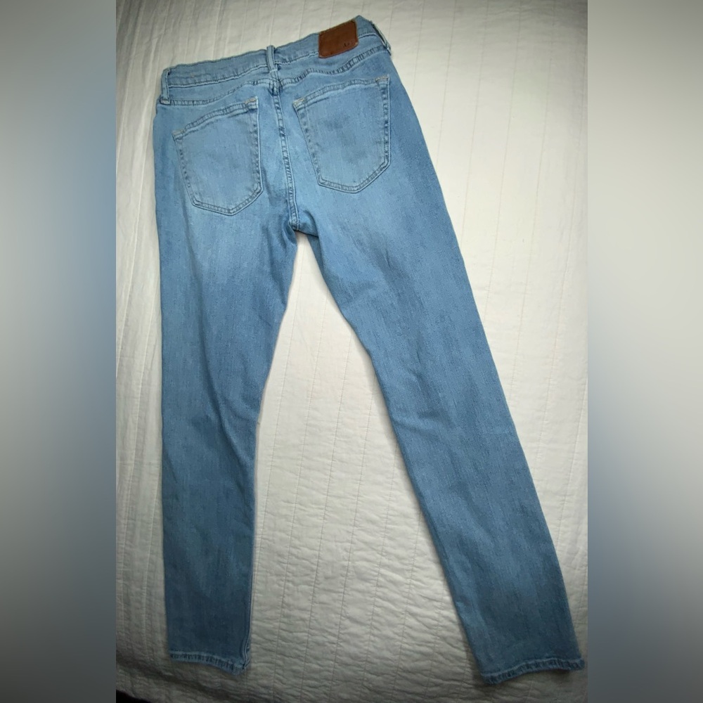 Abercrombie Fitch Langdon Slim Stretch Distressed Light Wash Jeans Mens 28x30 - Picture 6 of 8